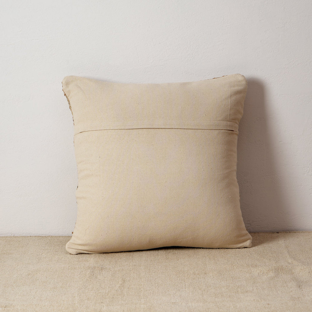 Natuurlijk jute geweven kussen met vulling 60 × 60 cm
