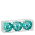 Ornament spiegelbal groen 3 stuks