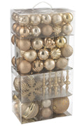 J-Line kerstbal - kunststof - beige/ecru - doos van 80
