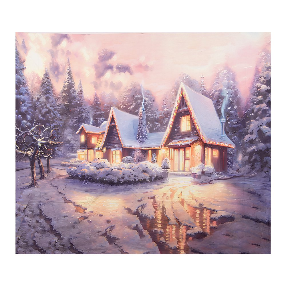 Kerst Achtergronddoek 180x210 cm Grijs Textiel Winter