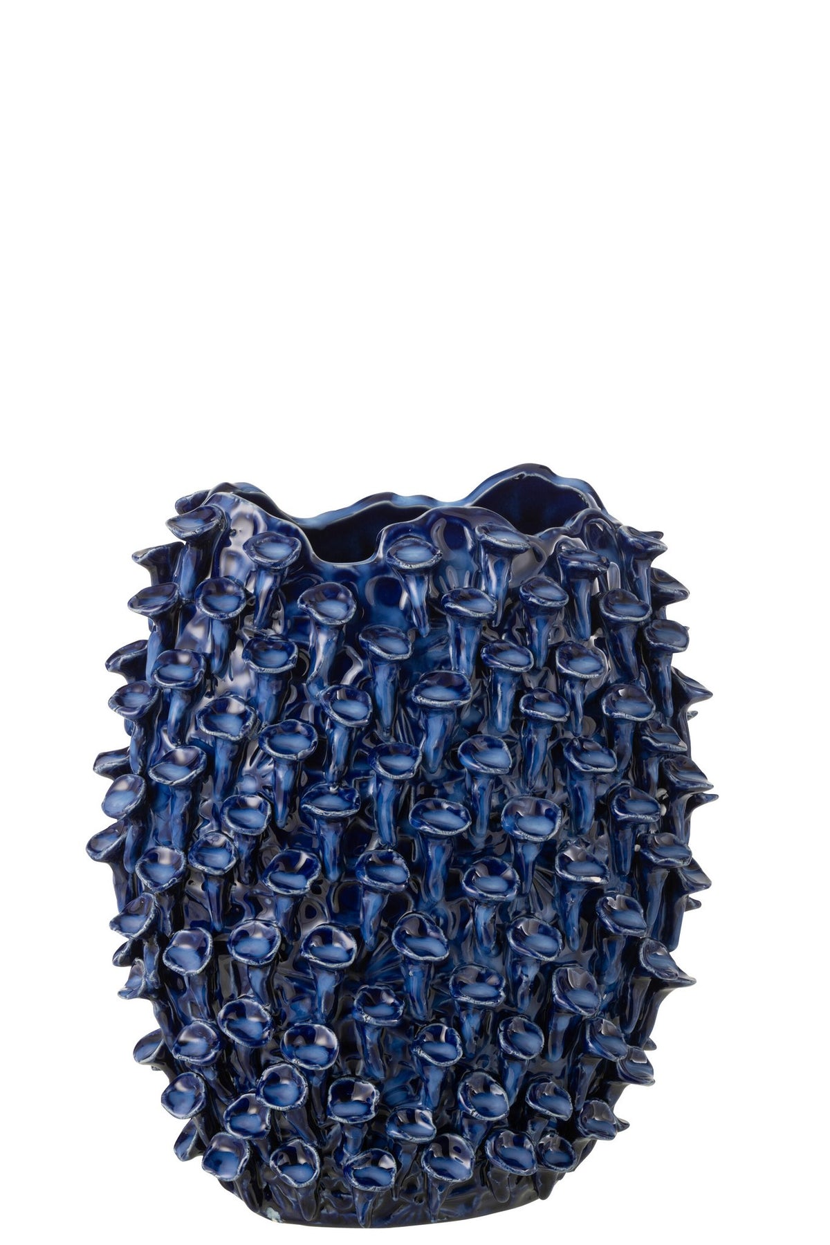 J-Line vaas Yari - keramiek - blauw - S