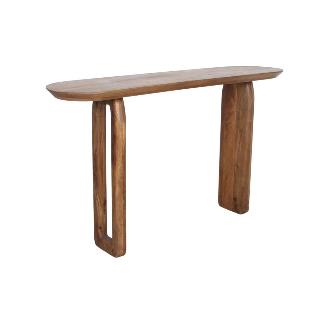 Bullnose consoletafel mangohout bruin - 140cm