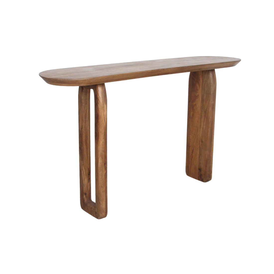 Bullnose consoletafel mangohout bruin - 140cm