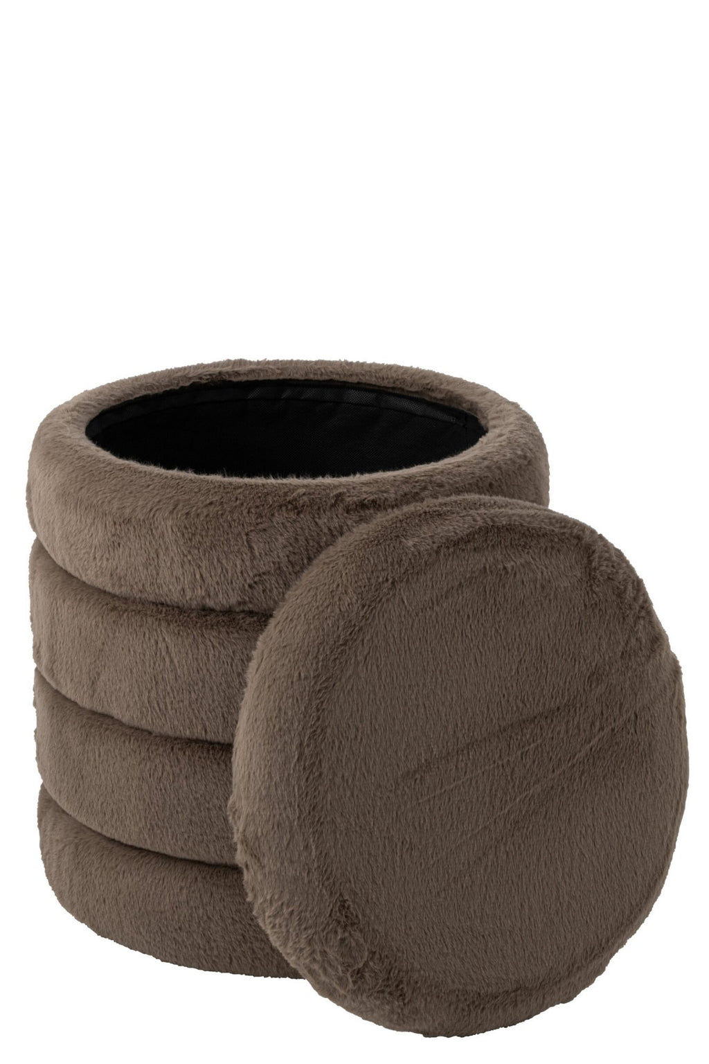 J-Line Poef met deksel - MDF - taupe