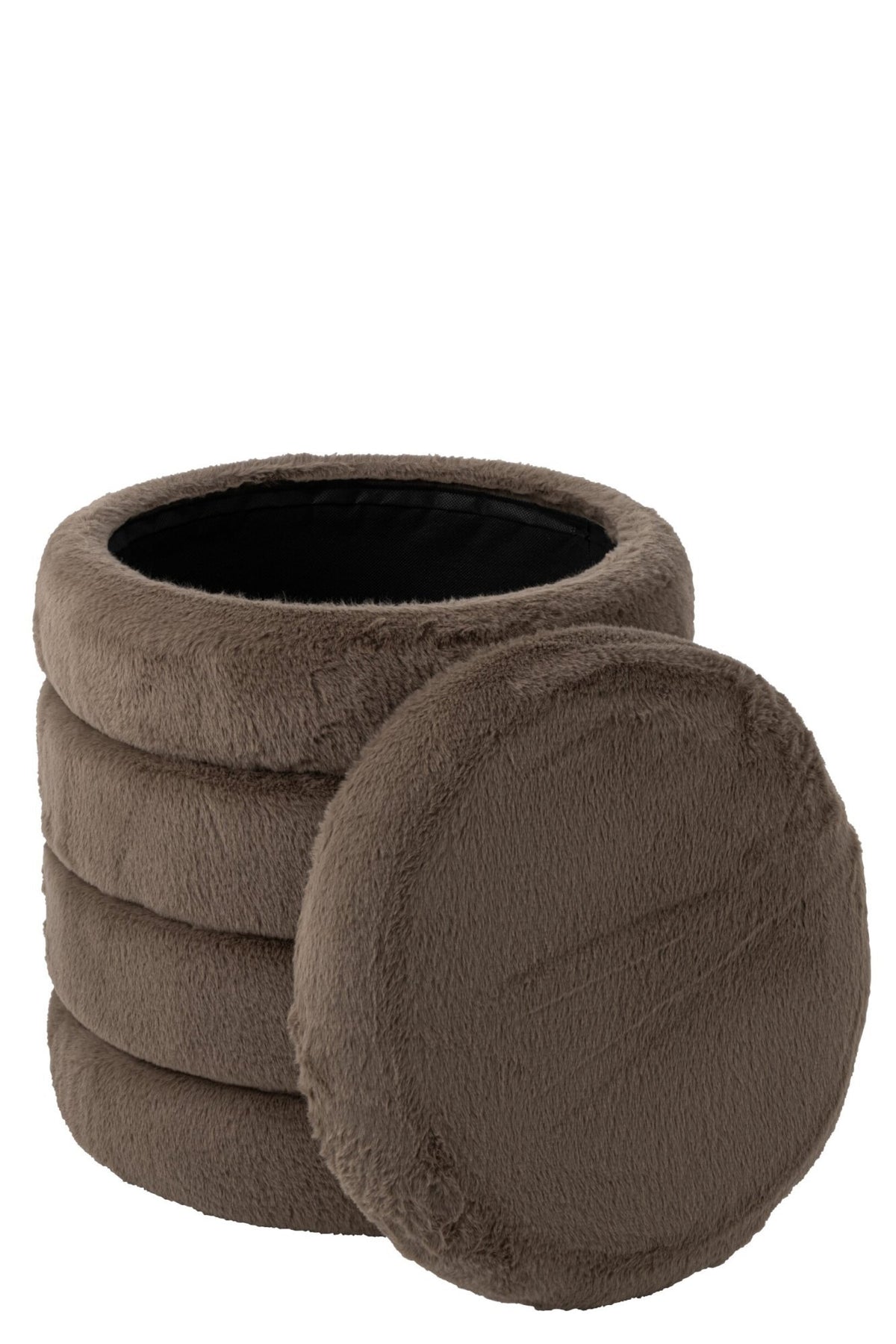 J-Line Poef met deksel - MDF - taupe