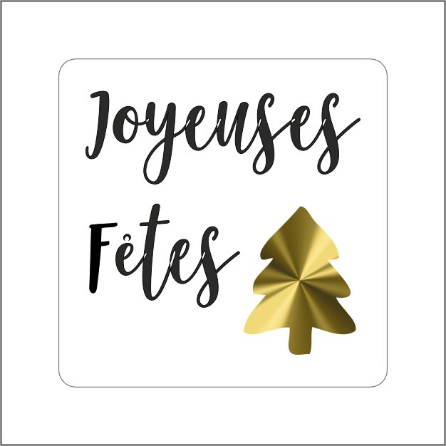 Wensetiket - Joyeuses fêtes - rol van 500 stuks