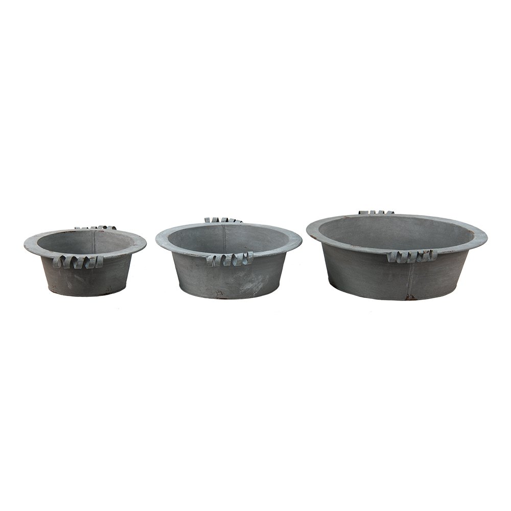 Decoratie schaal Set van 3 Ø 36x11 cm Grijs Metaal