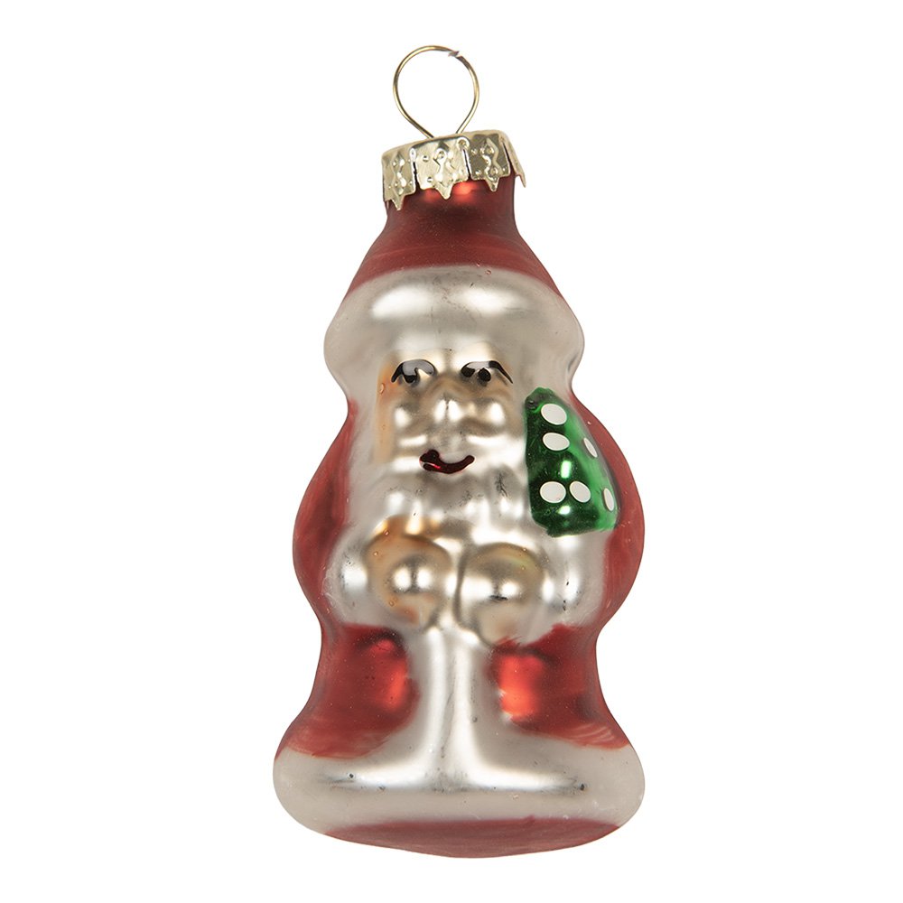 Kersthanger Set van 6 Kerstman Ø 3x35 cm Rood Glas