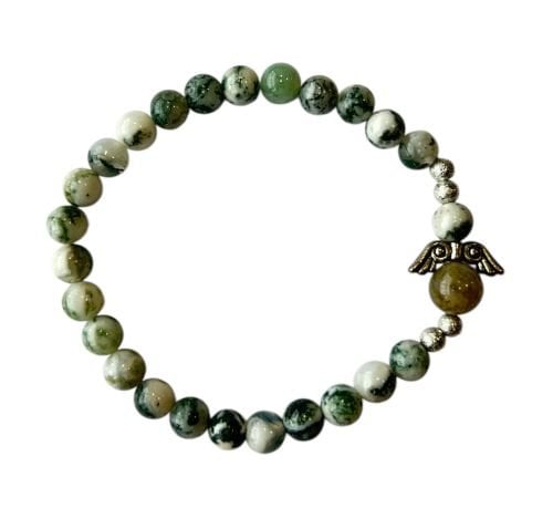 Dames armband Boomagaat 6 mm met beschermengel