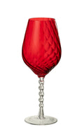 J-Line wijnglas Gestreept - glas - rood
