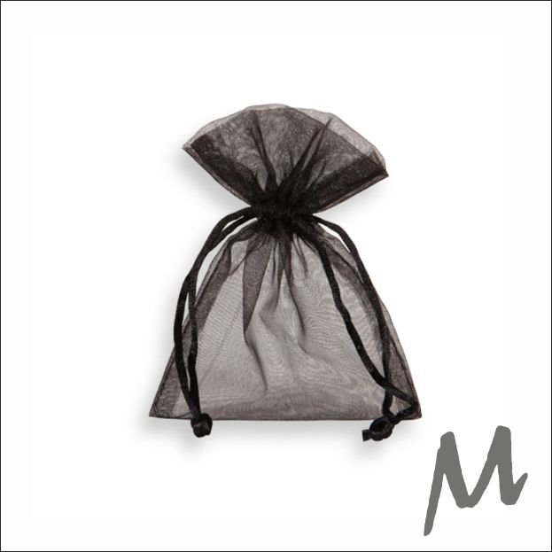 Organza zakje – zwart - 10 stuks