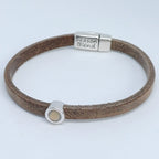 Shorty leren armband antiek verzilverd