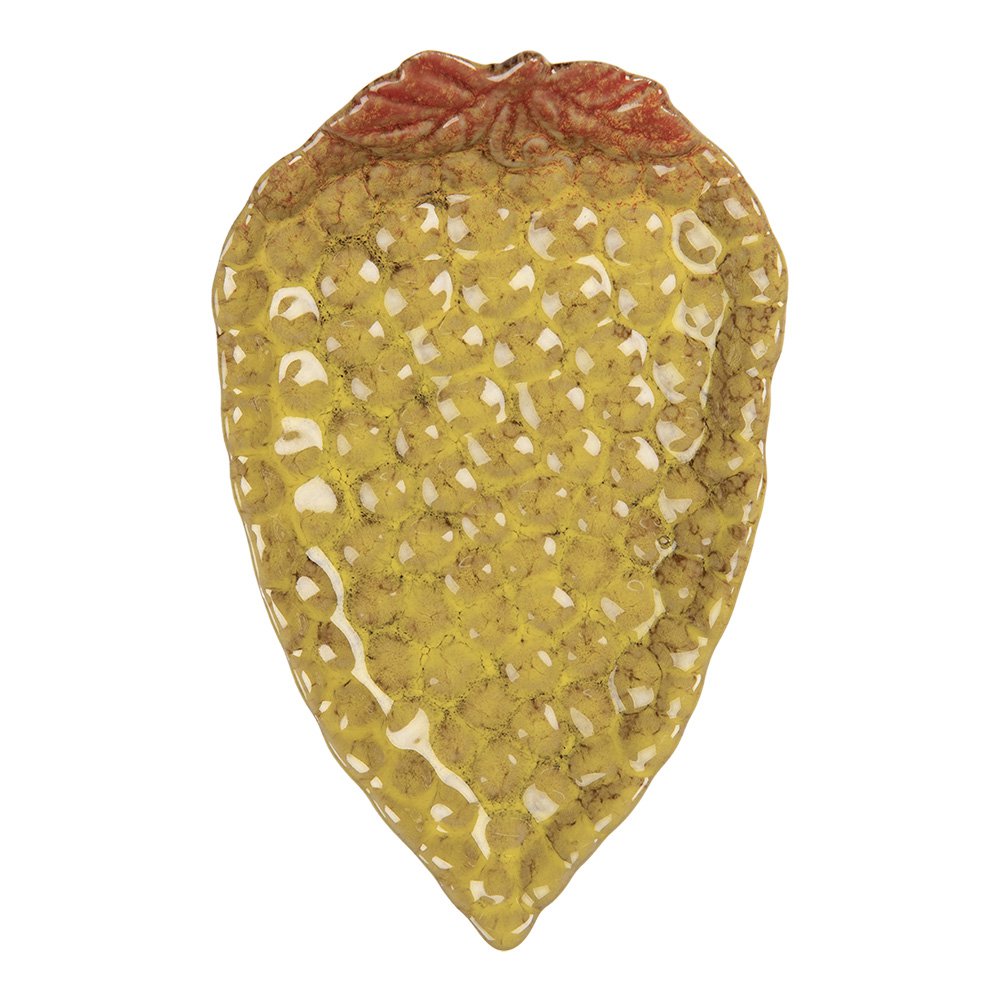 Decoratie schaal 15x10x2 cm Geel Keramiek