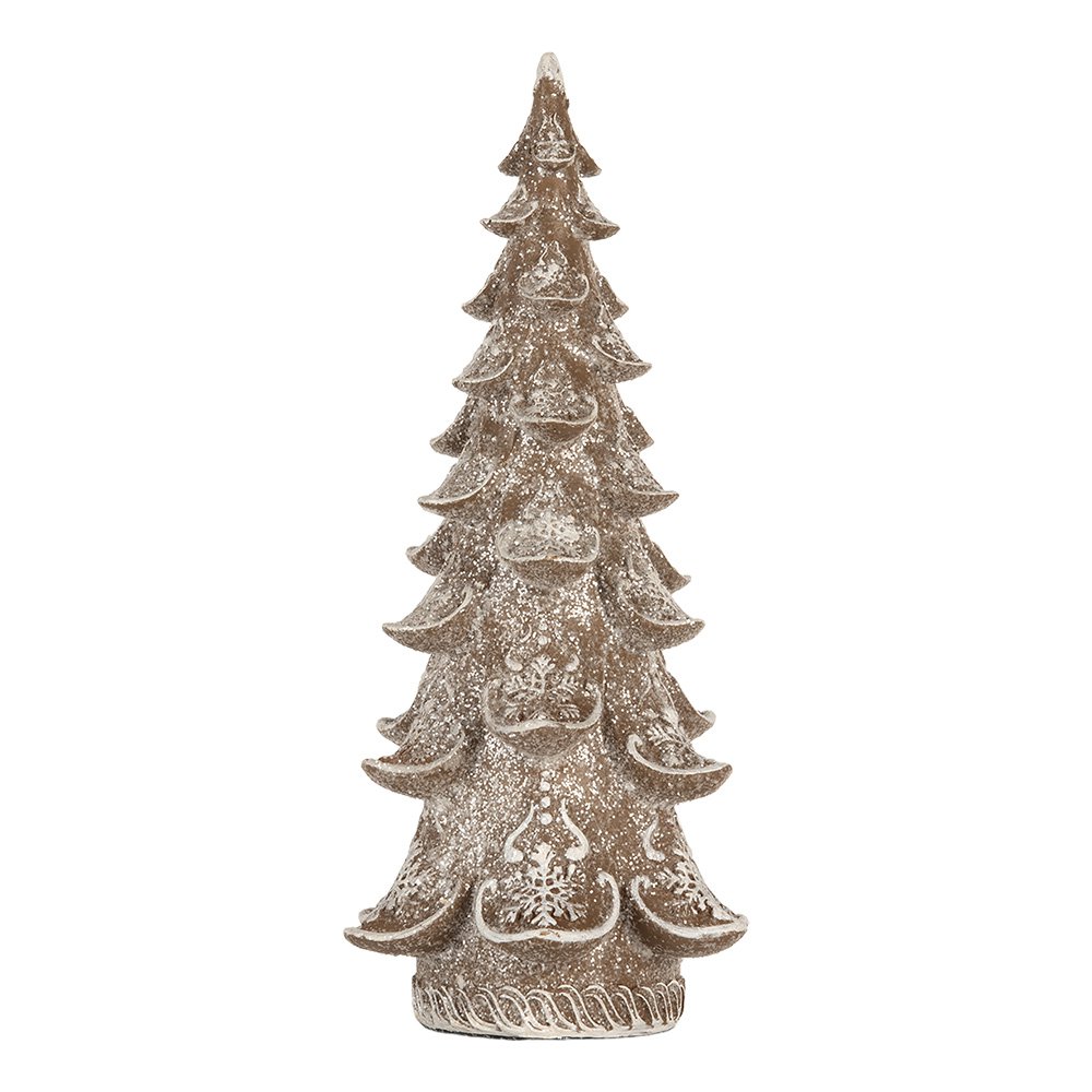 Decoratie Kerstboom 14x14x30 cm Bruin Kunststof