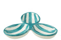 J-Line schaal Granada Stripes Clover - keramiek - wit/aqua
