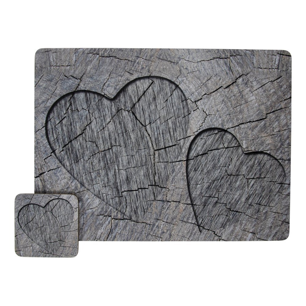 Onderzetter boomstam grijs hartjes 10x10cm (6)*