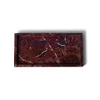 Marmer dienblad met rand 15x30cm rood