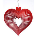 Spin Art RVS Hart Windspinner groot, 120HE103, Ø30cm, Rood