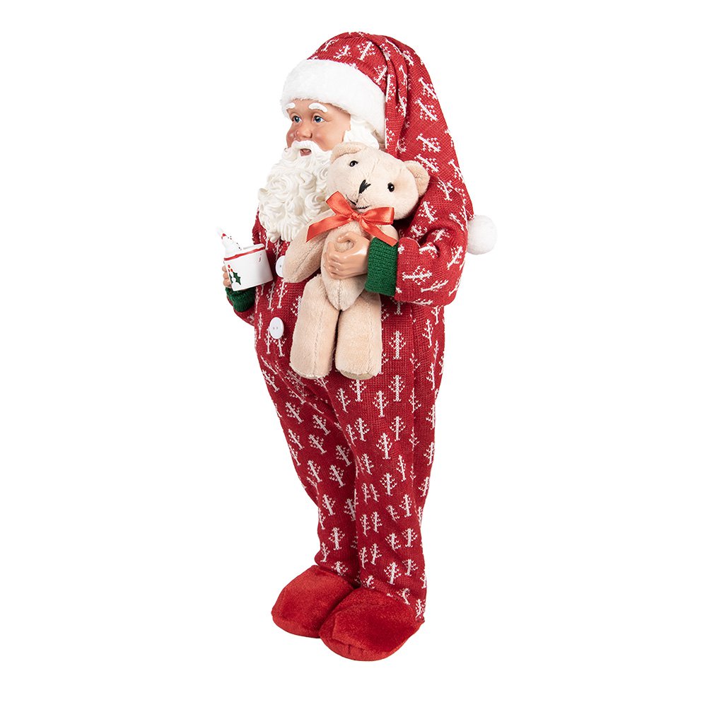Kerstdecoratie Beld Kerstman 22x19x45 cm Rood Textiel
