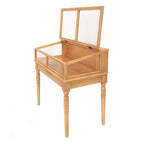 Vitrinekast Goudkleurig, Hout en Glas 80x46x85 cm