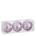 Ornament spiegelbal lila 3 stuks