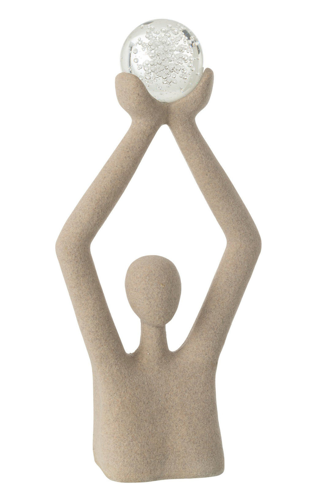 J-Line Buste Bal Hoofd Resin/Kristal Beige