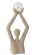 J-Line Buste Bal Hoofd Resin/Kristal Beige