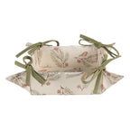 Broodmand 35x35x8 cm Beige Groen Katoen Dennentak Cadeau Keuken