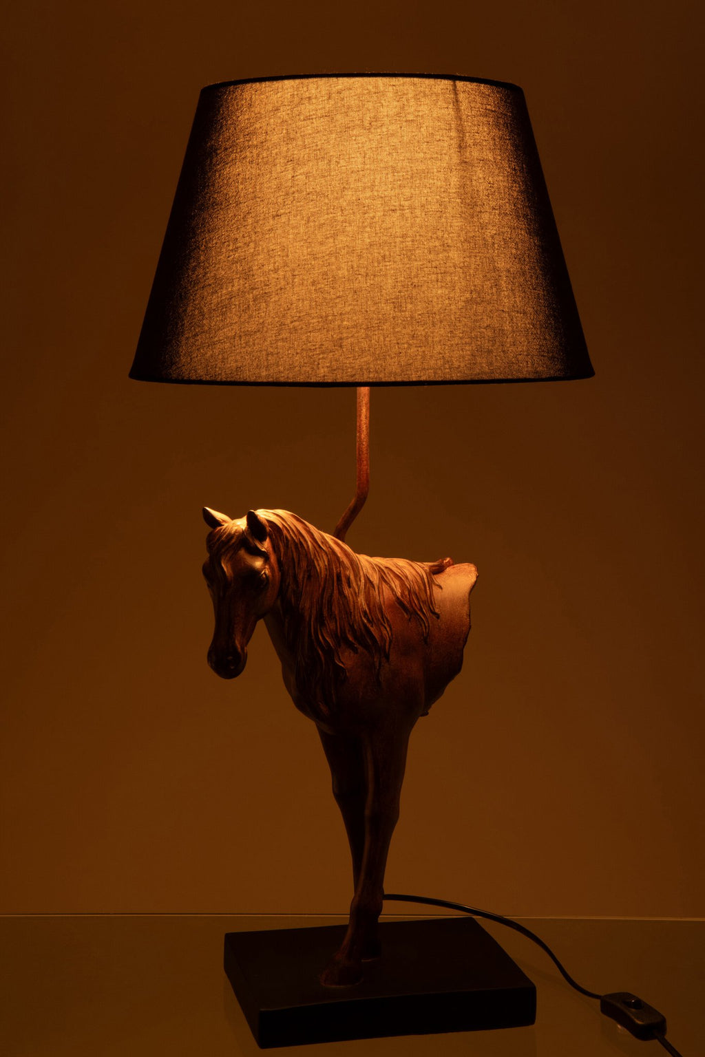J-Line tafellamp Paardenvoorkant - polyresin - donkerbruin