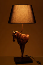 J-Line tafellamp Paardenvoorkant - polyresin - donkerbruin