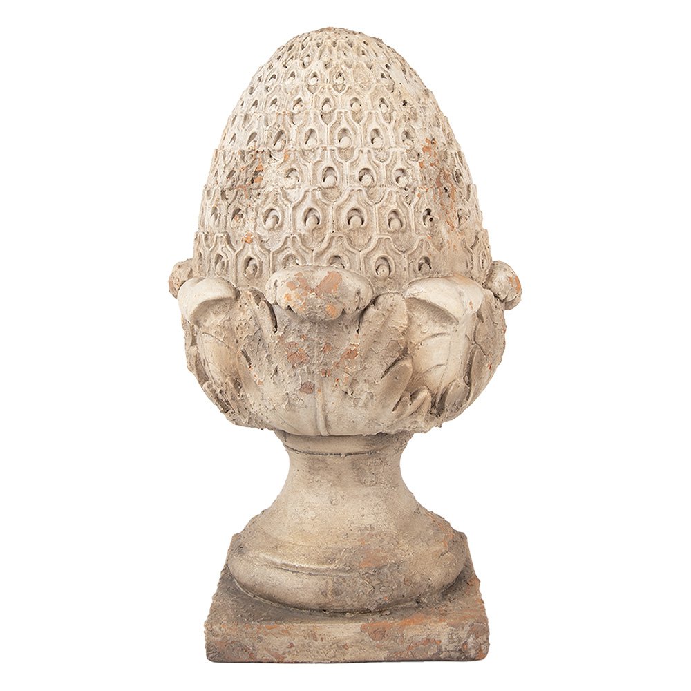 Decoratie Ornament Dennenappel 27x27x45 cm Beige Keramiek