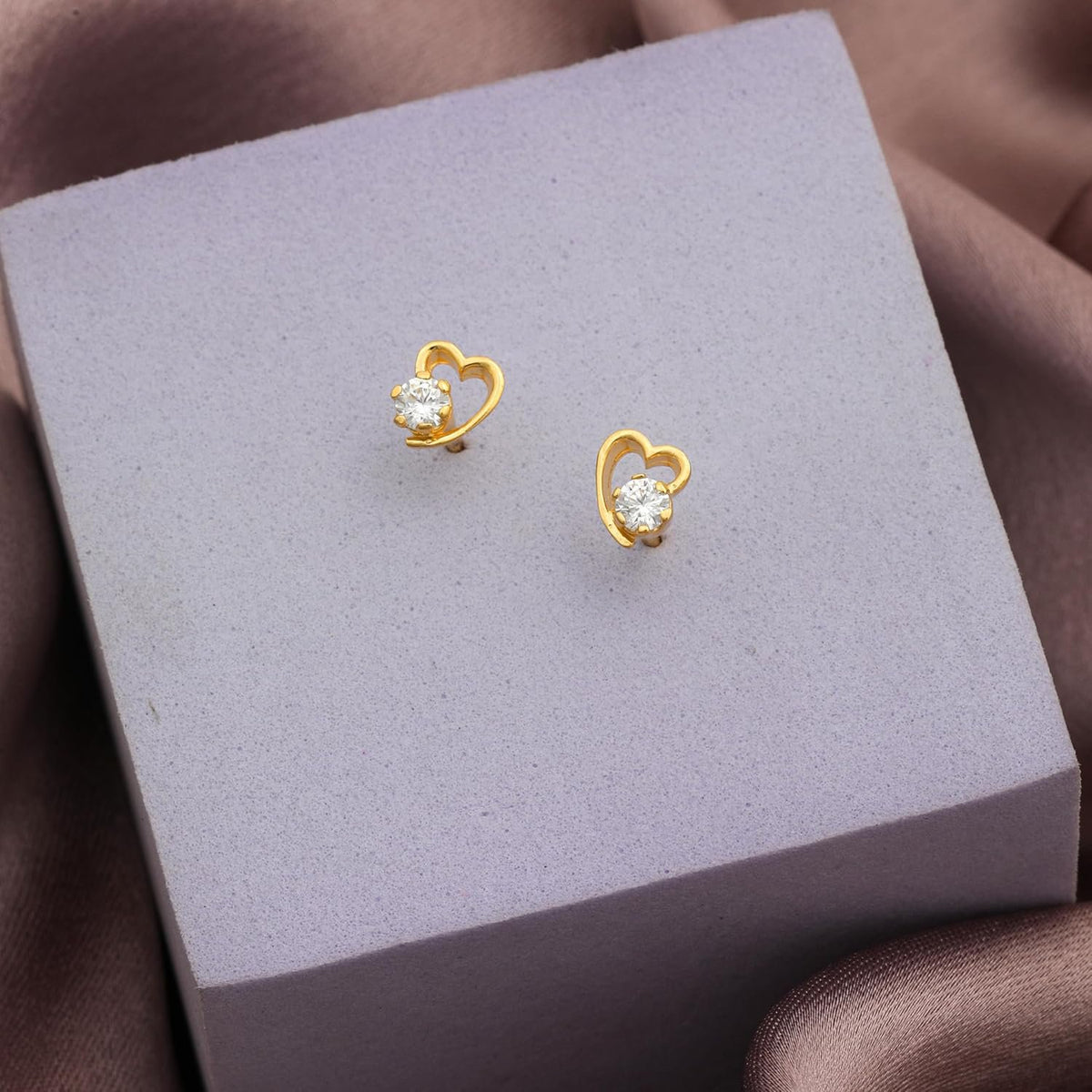 Hartvormige oorbellen – fijne sieraden – 925 sterling zilver, 18K verguld – lichtgewicht paar