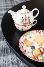 J-Line theepot Notenkraker - keramiek - wit - giftbox