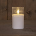 LED kaars voor buiten 3D vlam 12cm wit