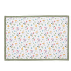 Placemats Set van 6 48x33 cm Wit Groen Katoen Bloemen