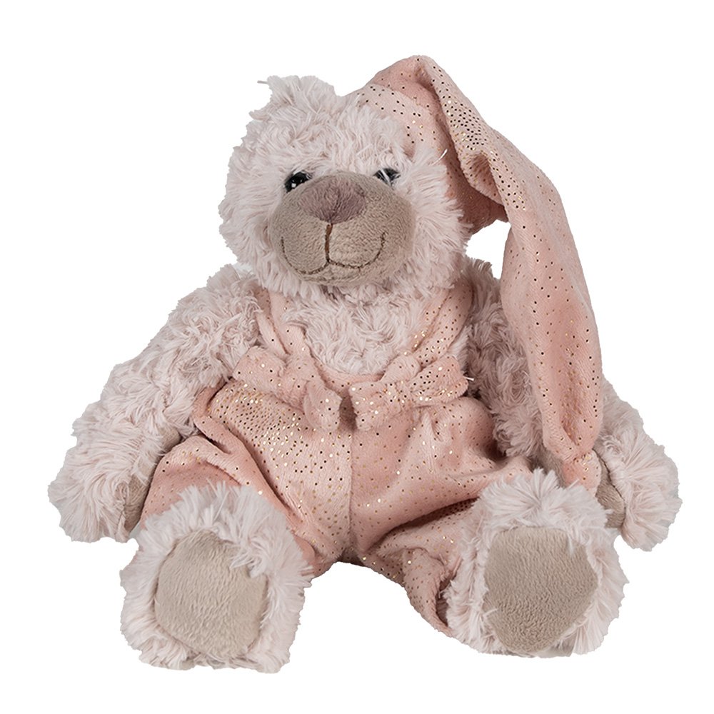 Knuffelbier 22 cm roze pluche