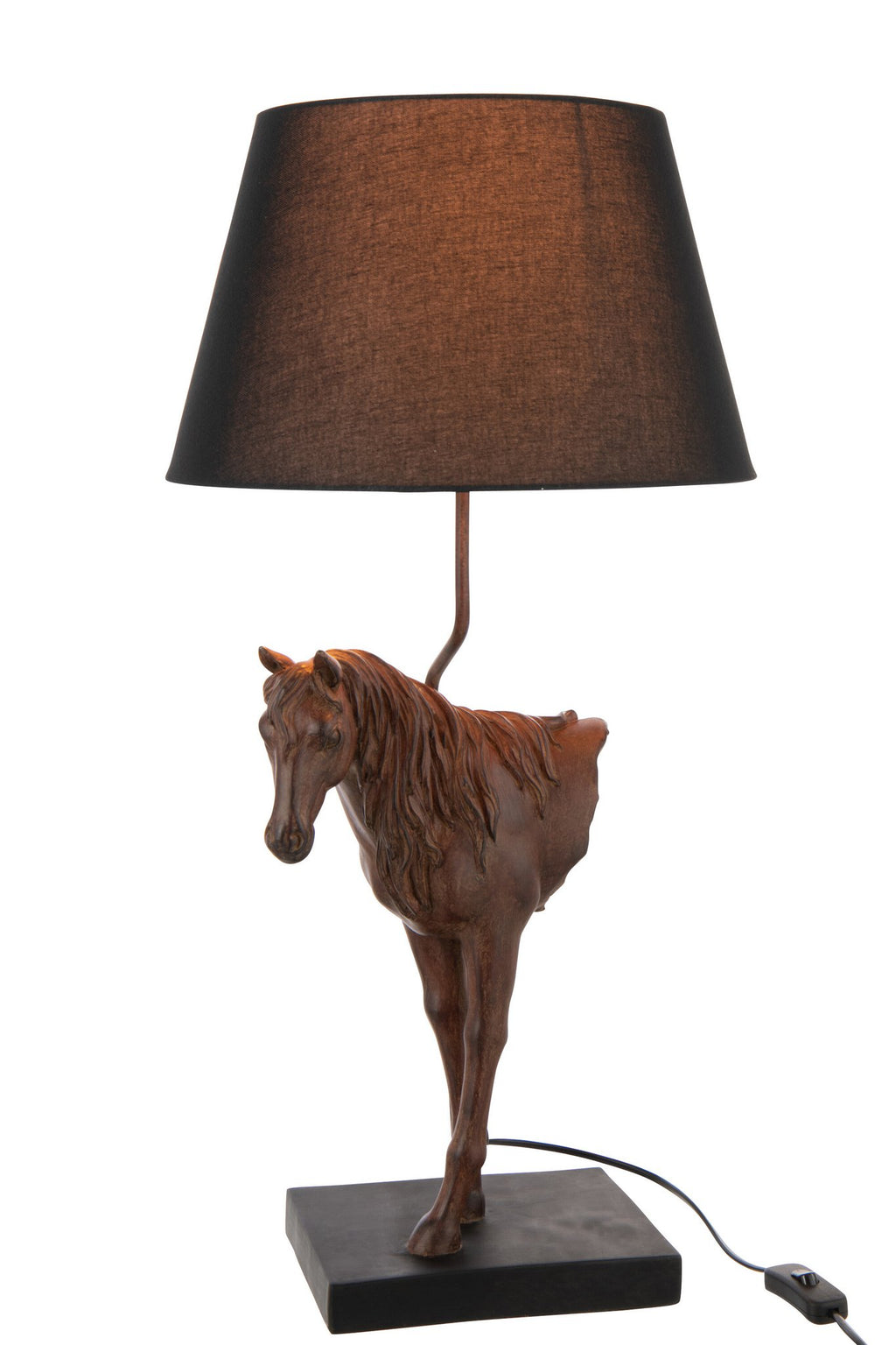 J-Line tafellamp Paardenvoorkant - polyresin - donkerbruin