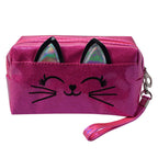 Toilettas Dames Kat 18x10 cm Roze Polyurethaan