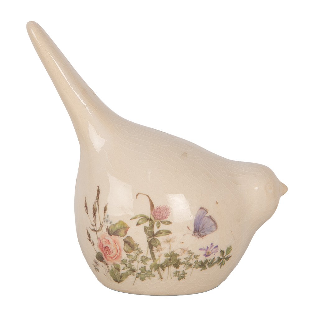 Decoratie Beeld Vogel 14x9x15 cm Beige Keramiek