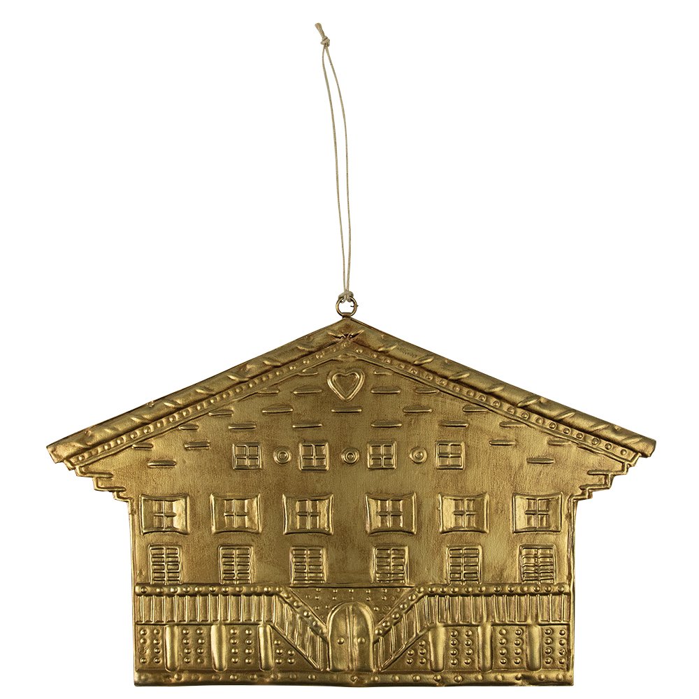 Hanger ijzer chalet a goud 28cm