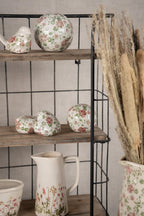 Decoratie Kan 15x10x19 cm Roze Beige Keramiek Bloemen Waterkan