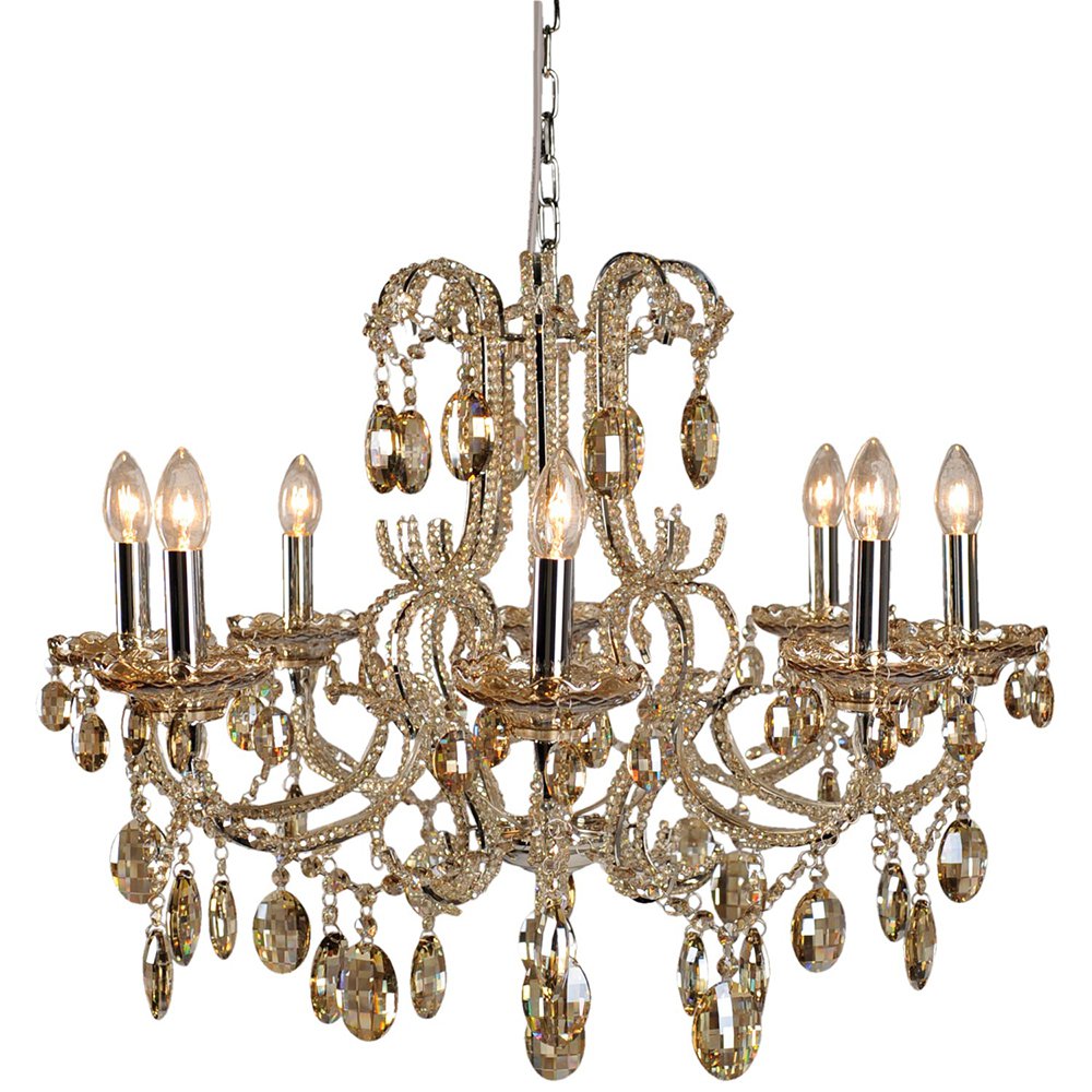 Kroonluchter Ø 70x58 cm Beige IJzer Hanglamp
