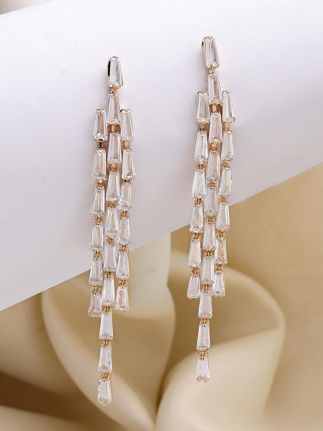 Vergulde Amerikaanse diamanten oorbellen – mode-sieraden – eigentijdse stijl – klaar voor de detailhandel