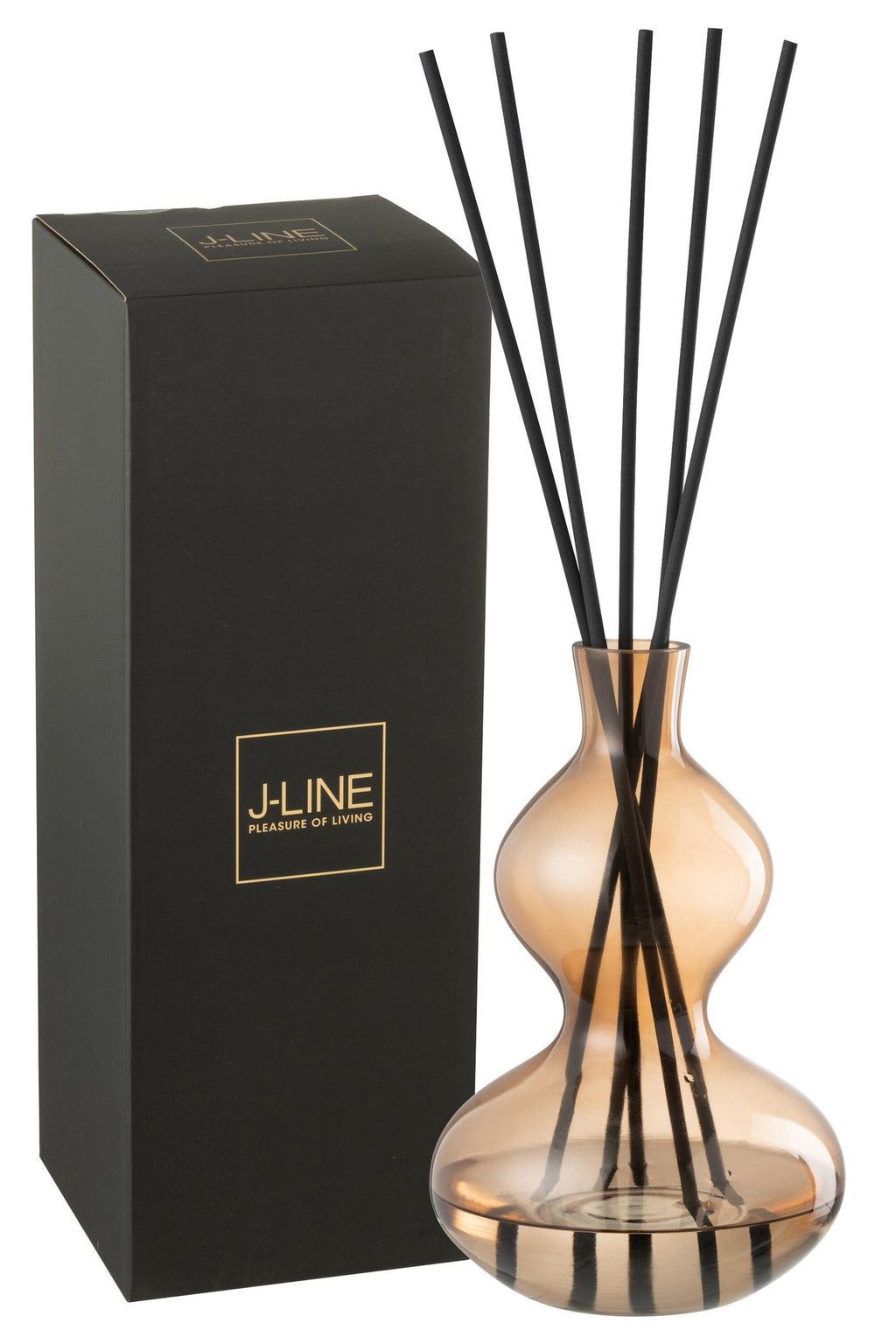J-Line Geurstokjes Noordse Vetiver - Glas - Amber - Groot