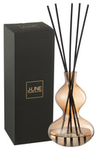 J-Line Geurstokjes Noordse Vetiver - Glas - Amber - Groot