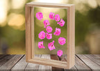 Houten rechthoekig decorframe – verwisselbare droge bloeminzet – natuurlijk hout en acryl – 7,5 x 5,5 inch