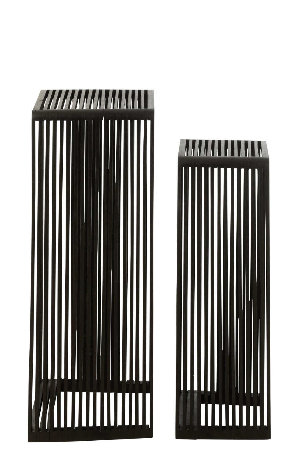 J-Line bijzettafel Kubus - hout - zwart - set van 2