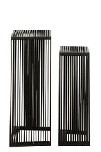 J-Line bijzettafel Kubus - hout - zwart - set van 2