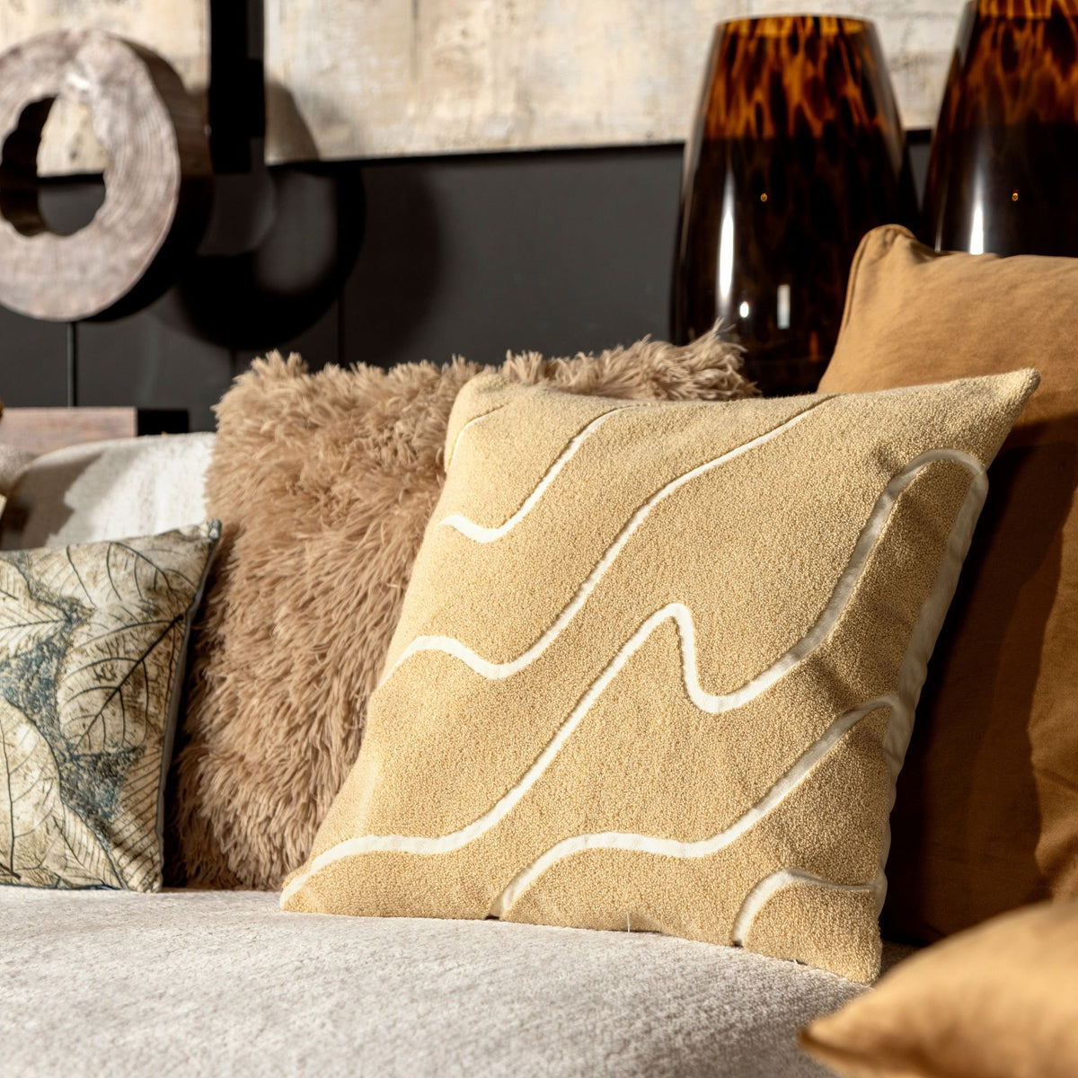 Nederlands decor Ciri - kussen 45x45 cm - semolina - beige