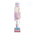 Kerstdecoratie Beeld Notenkraker 8x7x25 cm Roze Hout